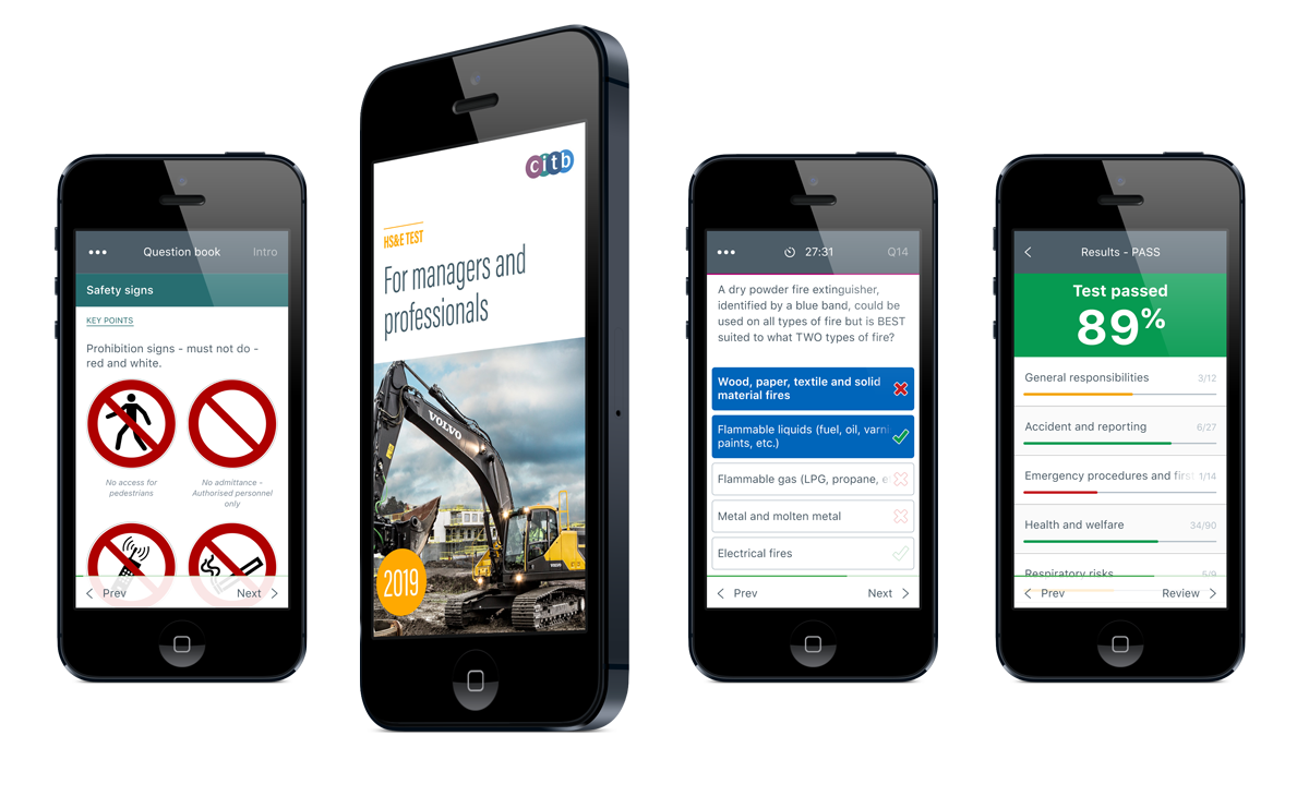 CITB HS&E Test for Managers and professionals mobile app for iOS and Android devices